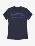Stranger Things Hawkins Mid School Womens T-Shirt, NAVY, hi-res