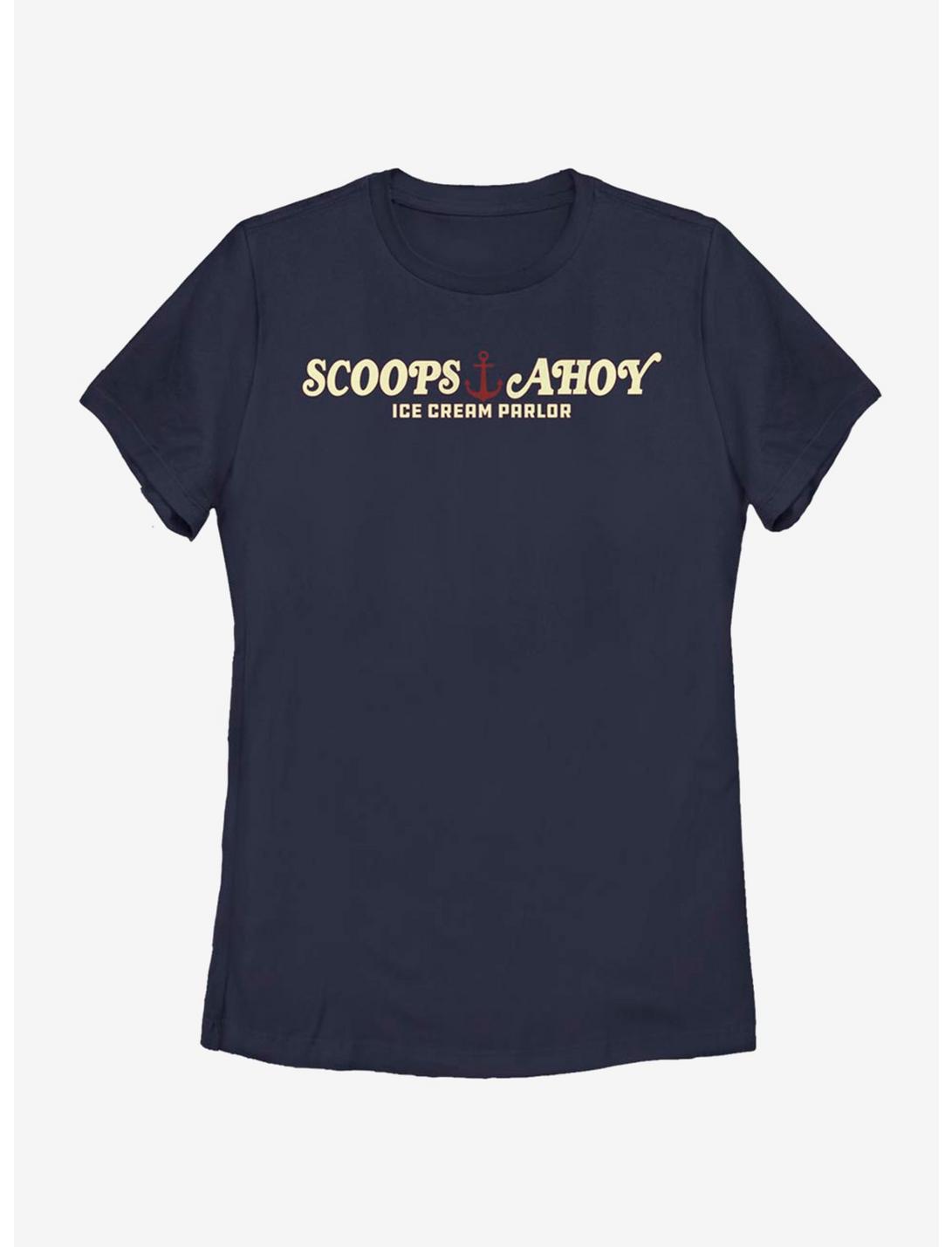 Stranger Things Scoops Ahoy Womens T-Shirt, NAVY, hi-res