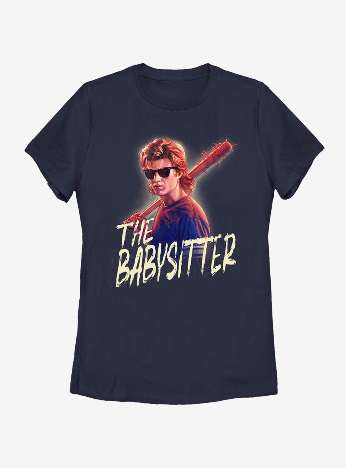 Stranger Things Steve The Babysitter Womens T-Shirt, NAVY, hi-res