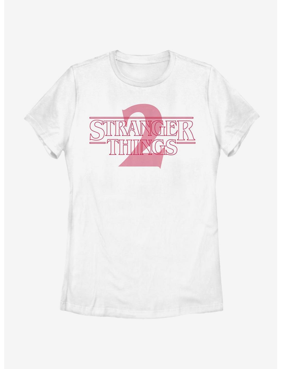Stranger Things Two Opacity Logo Womens T-Shirt, WHITE, hi-res