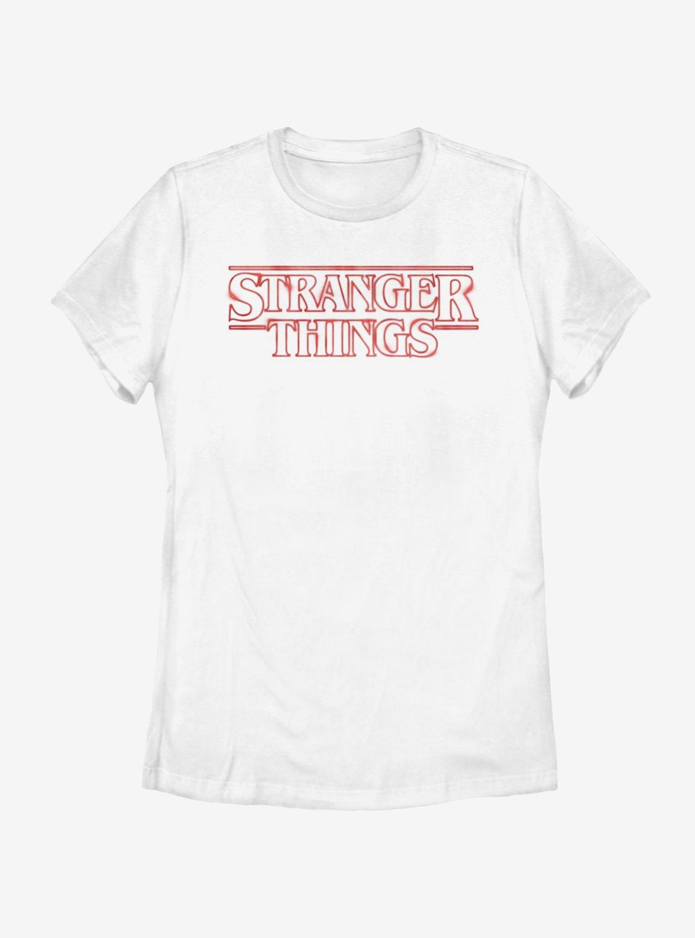 Stranger Things Neon Logo Womens T-Shirt - WHITE | BoxLunch