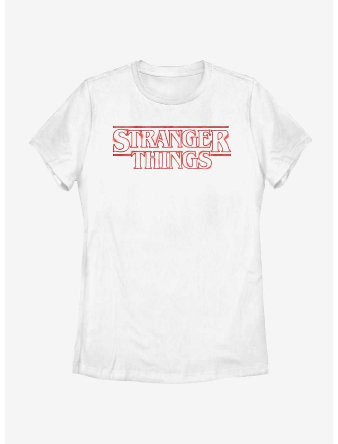 Stranger Things Neon Logo Womens T-Shirt, WHITE, hi-res