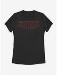 Stranger Things Red Outline Logo Womens T-Shirt, BLACK, hi-res