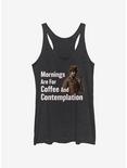 Stranger Things Coffee And Contemplation Womens Tank Top, BLK HTR, hi-res