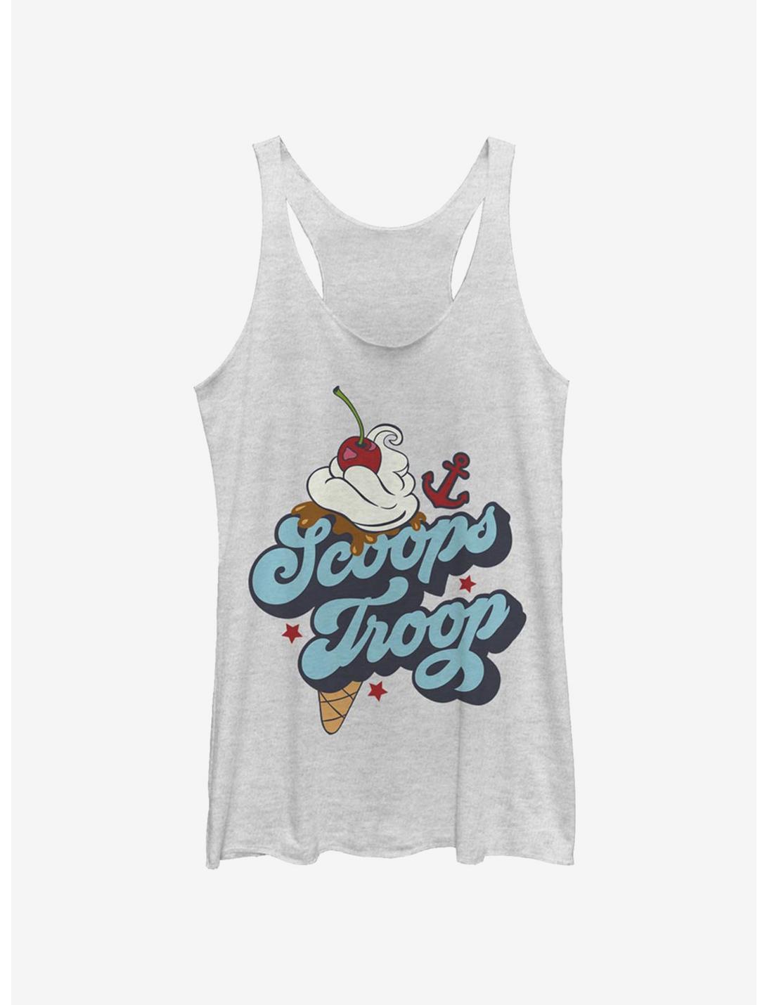 Stranger Things Scoops Troops Womens Tank Top, WHITE HTR, hi-res