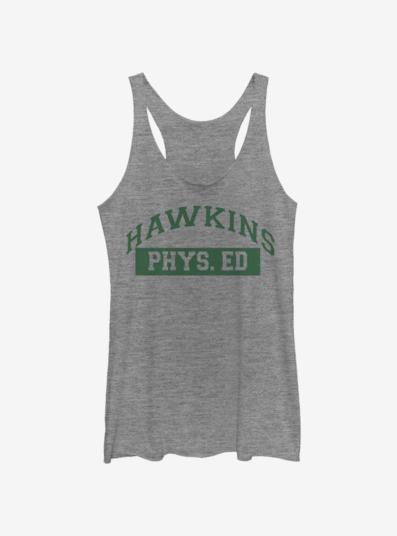 Stranger Things Hawkins Phys Ed Womens Tank Top, GRAY HTR, hi-res