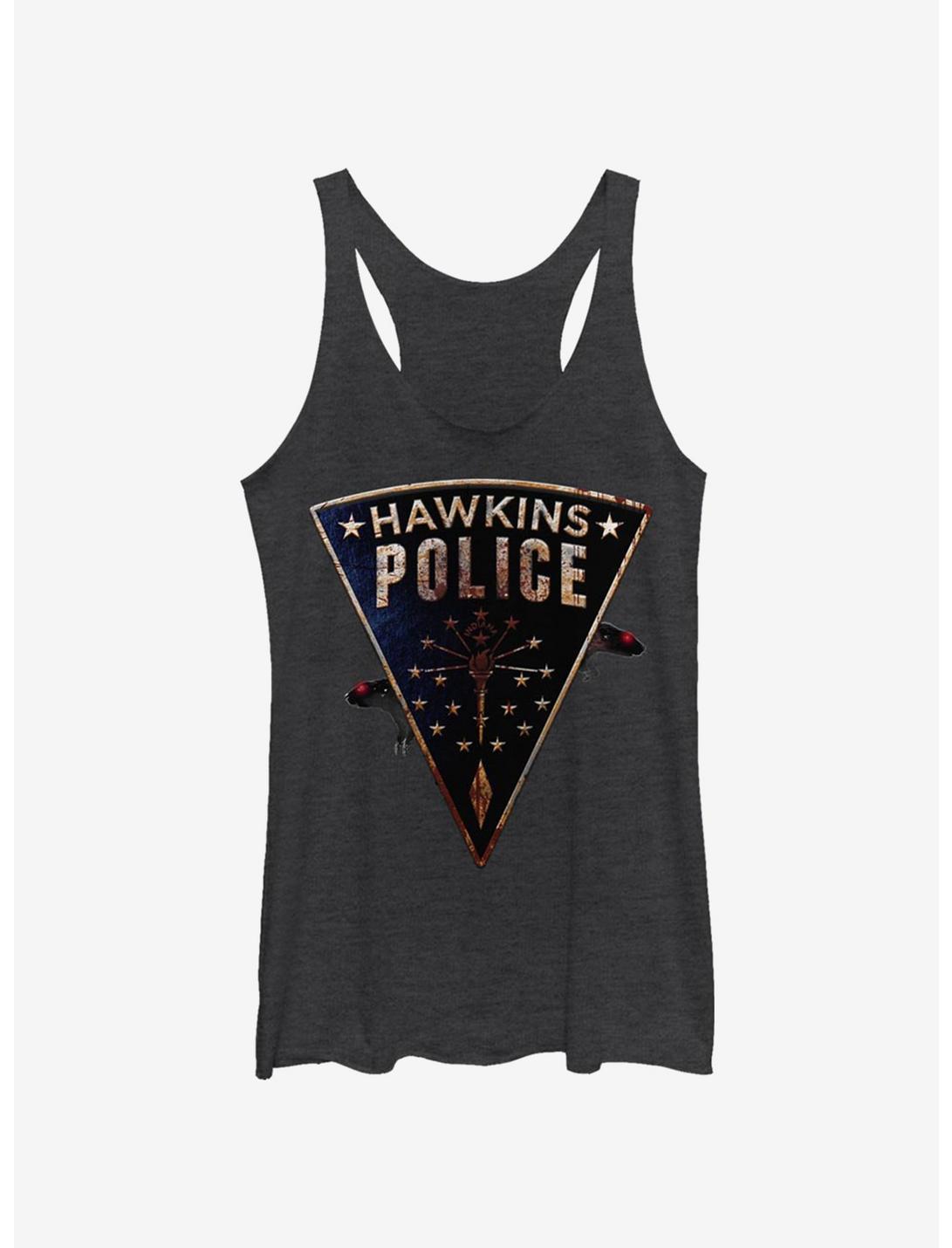 Stranger Things Hawkins Police Rats Womens Tank Top, BLK HTR, hi-res