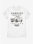 Stranger Things Hawkins Police Auto Womens T-Shirt, WHITE, hi-res