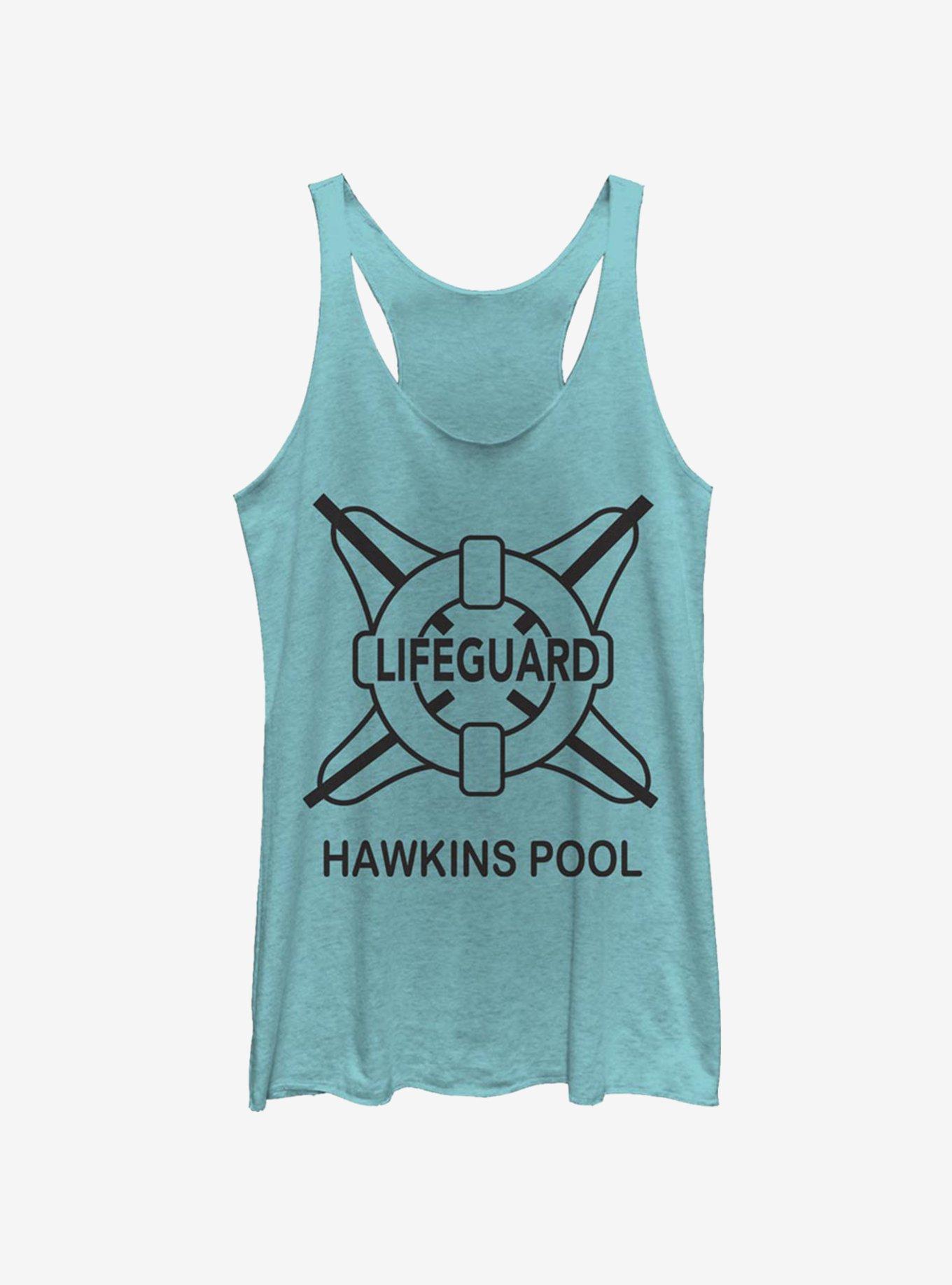 Stranger Things Hawkins Pool Lifeguard Womens Tank Top BLUE BoxLunch