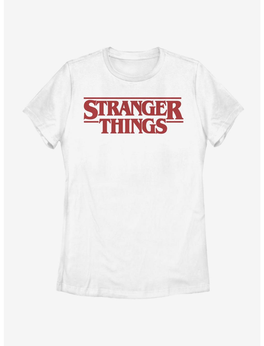 Stranger Things Classic Logo Womens T-Shirt, WHITE, hi-res