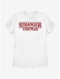 Stranger Things Classic Logo Womens T-Shirt, WHITE, hi-res