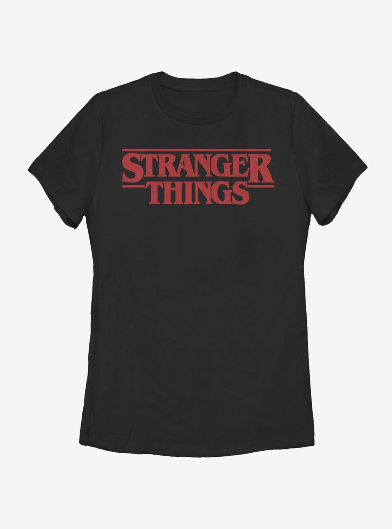 Stranger Things Classic Logo Womens T-Shirt - BLACK | BoxLunch