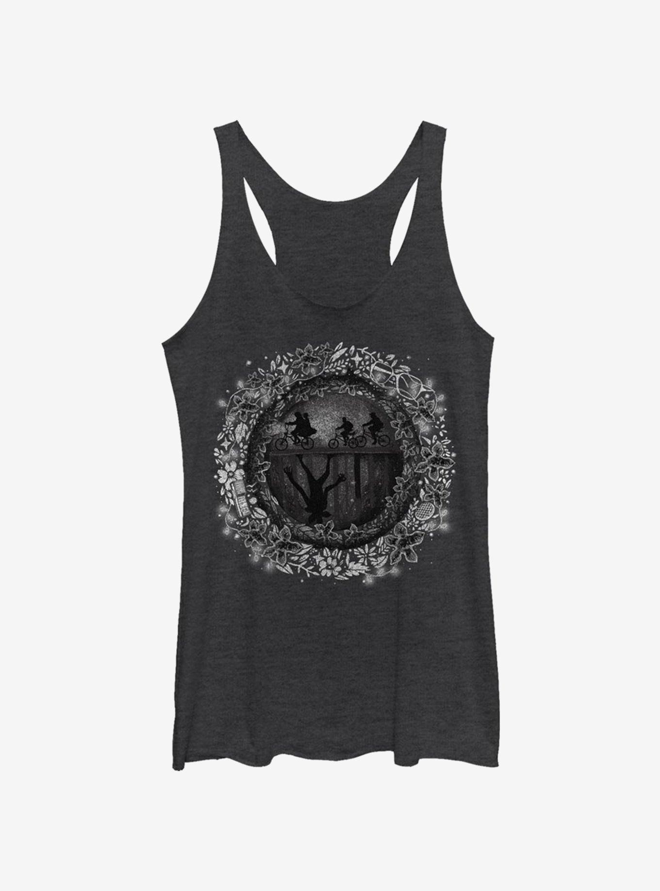Stranger Things Into The Upside Down Womens Tank Top, BLK HTR, hi-res
