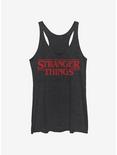 Stranger Things Classic Logo Womens Tank Top, BLK HTR, hi-res