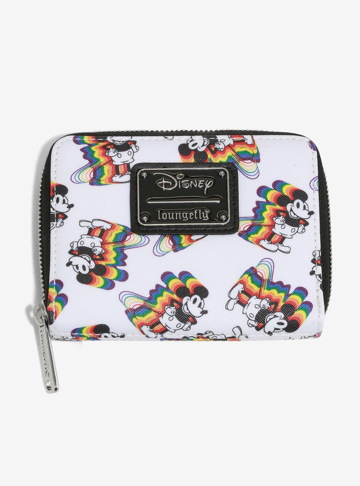 Loungefly Disney Rainbow Mickey Mouse Mini Zip Wallet | Hot Topic