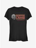 Stranger Things Hopper Lives Head Girls T-Shirt, BLACK, hi-res