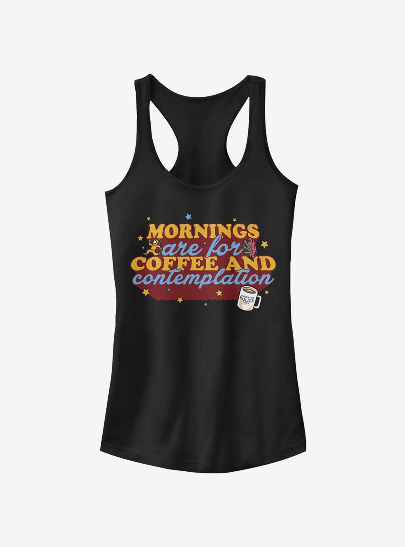 Stranger Things Coffee Contemplations Girls Tank Top, BLACK, hi-res