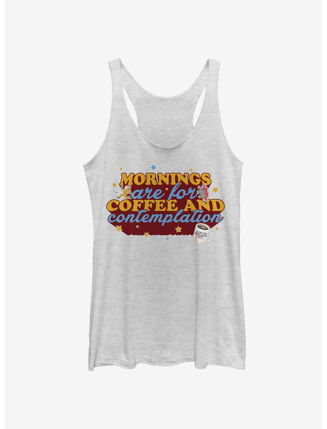 Stranger Things Coffee Contemplations Girls Tank Top, WHITE HTR, hi-res