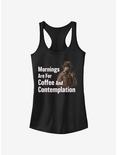Stranger Things Coffee and Contemplation Chief Hopper Girls Tank, BLACK, hi-res