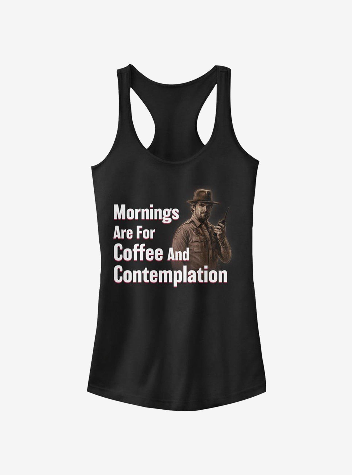 Stranger Things Coffee and Contemplation Chief Hopper Girls Tank, , hi-res