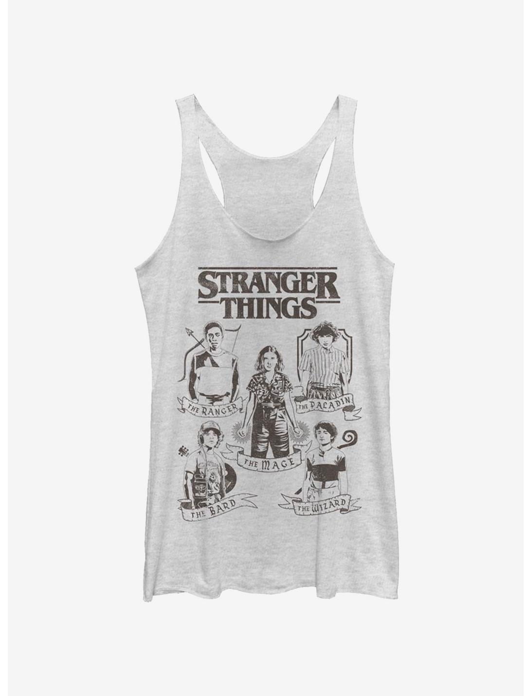 Stranger Things Dungeons and Dragons Classes Girls Tank Top, WHITE HTR, hi-res