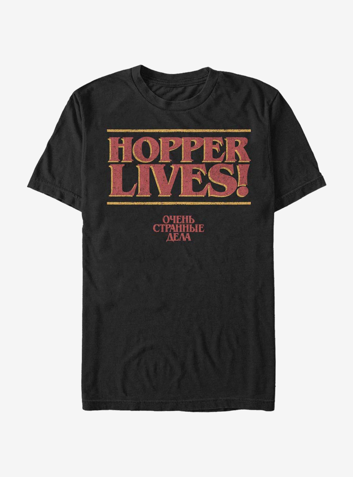 Stranger Things Hopper Lives T-Shirt, BLACK, hi-res