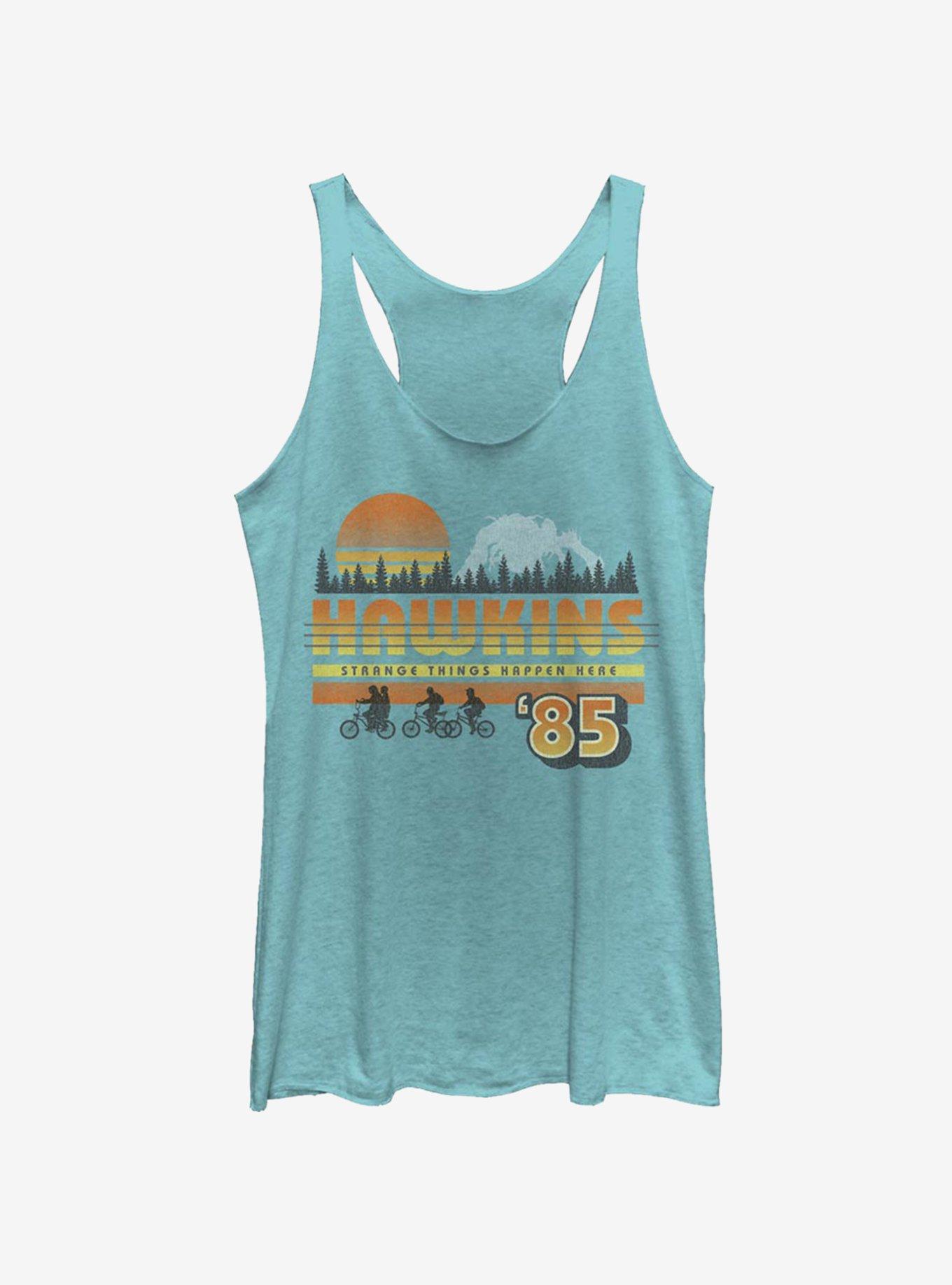 Stranger Things Hawkins Vintage Sunset Girls Tank Top, TAHI BLUE, hi-res