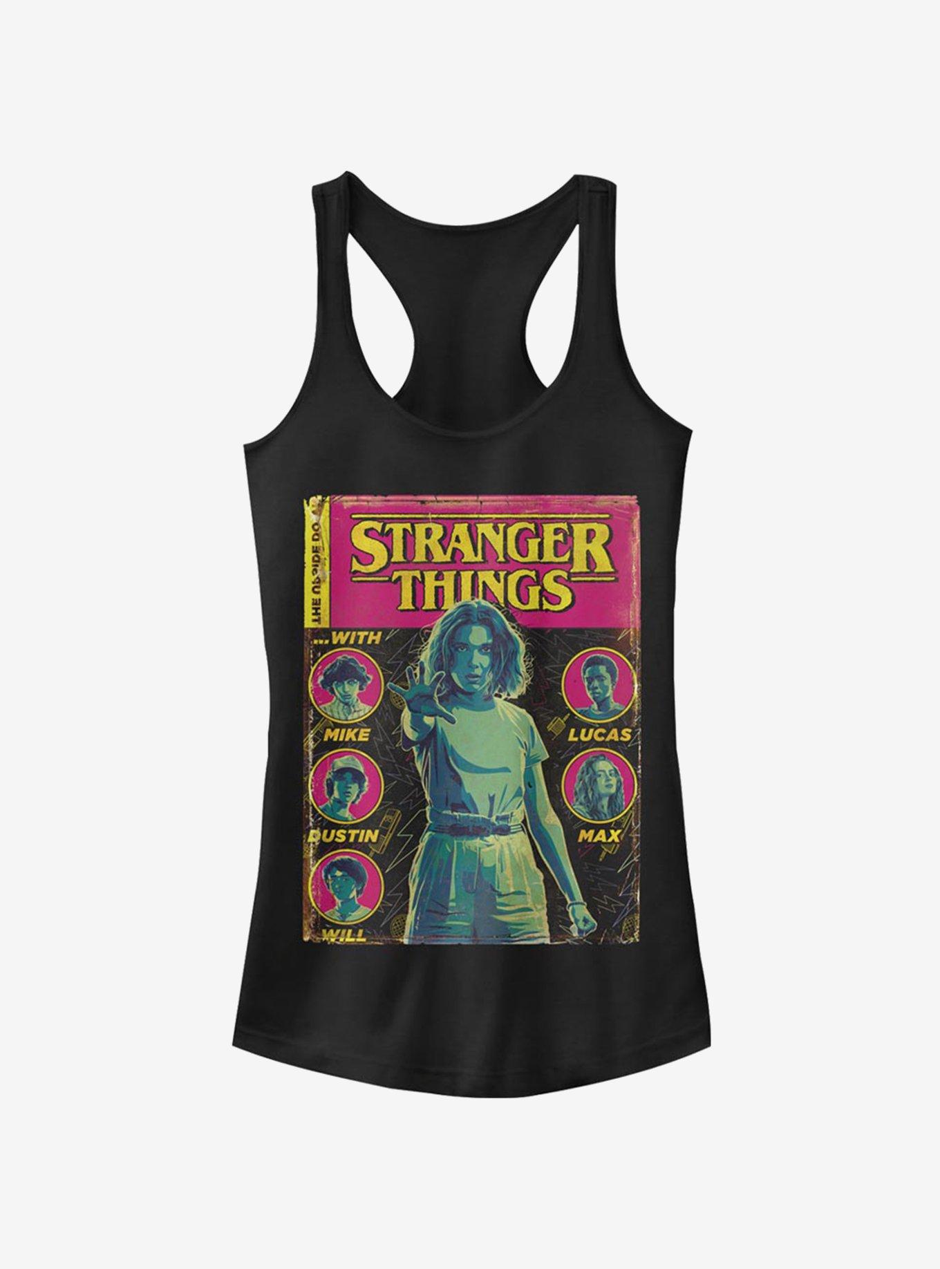 Stranger Things Comic Cover Girls Tank Top, BLACK, hi-res