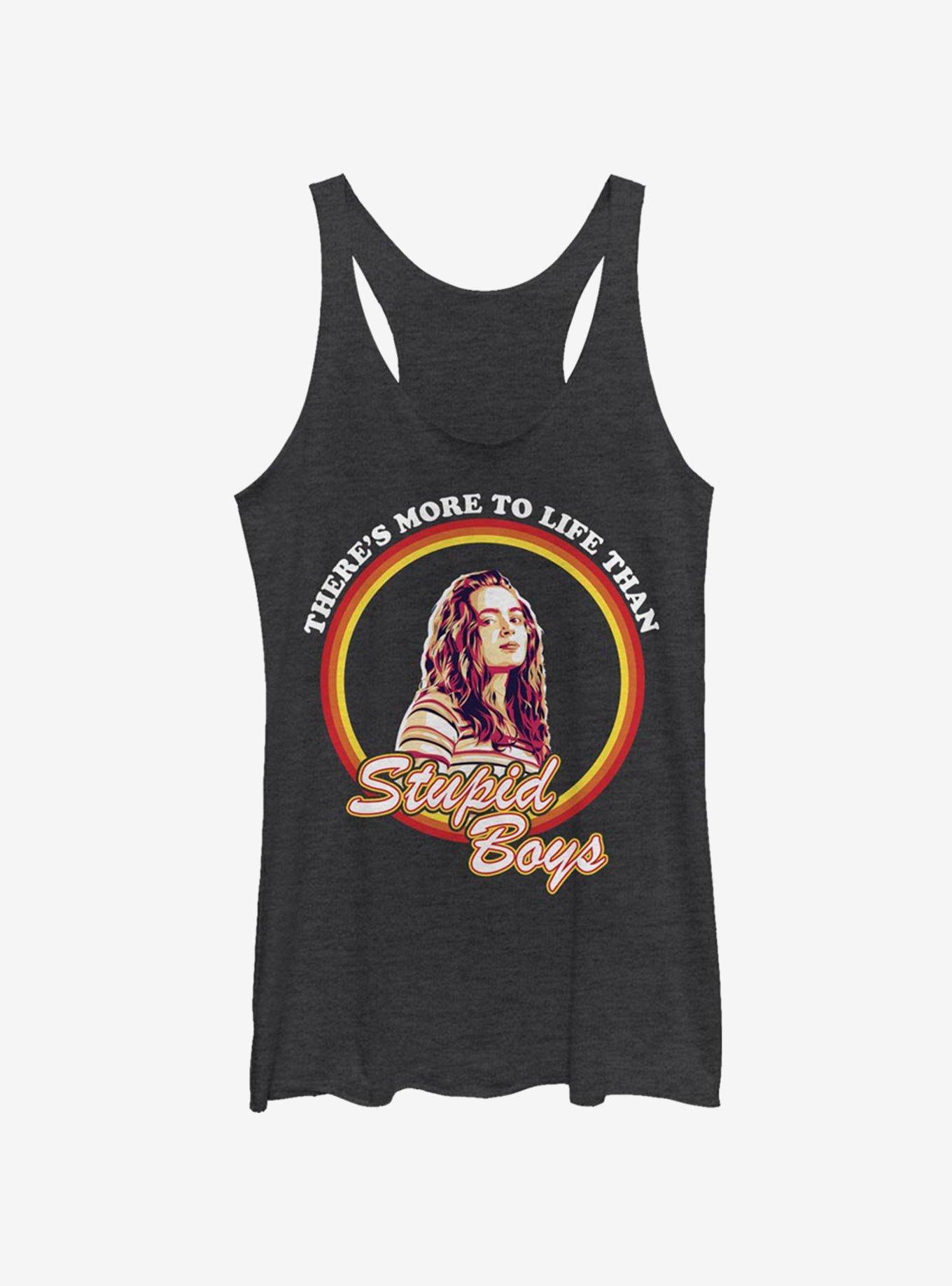 Stranger Things Max Stupid Boys Girls Tank Top, BLK HTR, hi-res