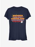 Stranger Things Coffee Contemplations Girls T-Shirt, NAVY, hi-res