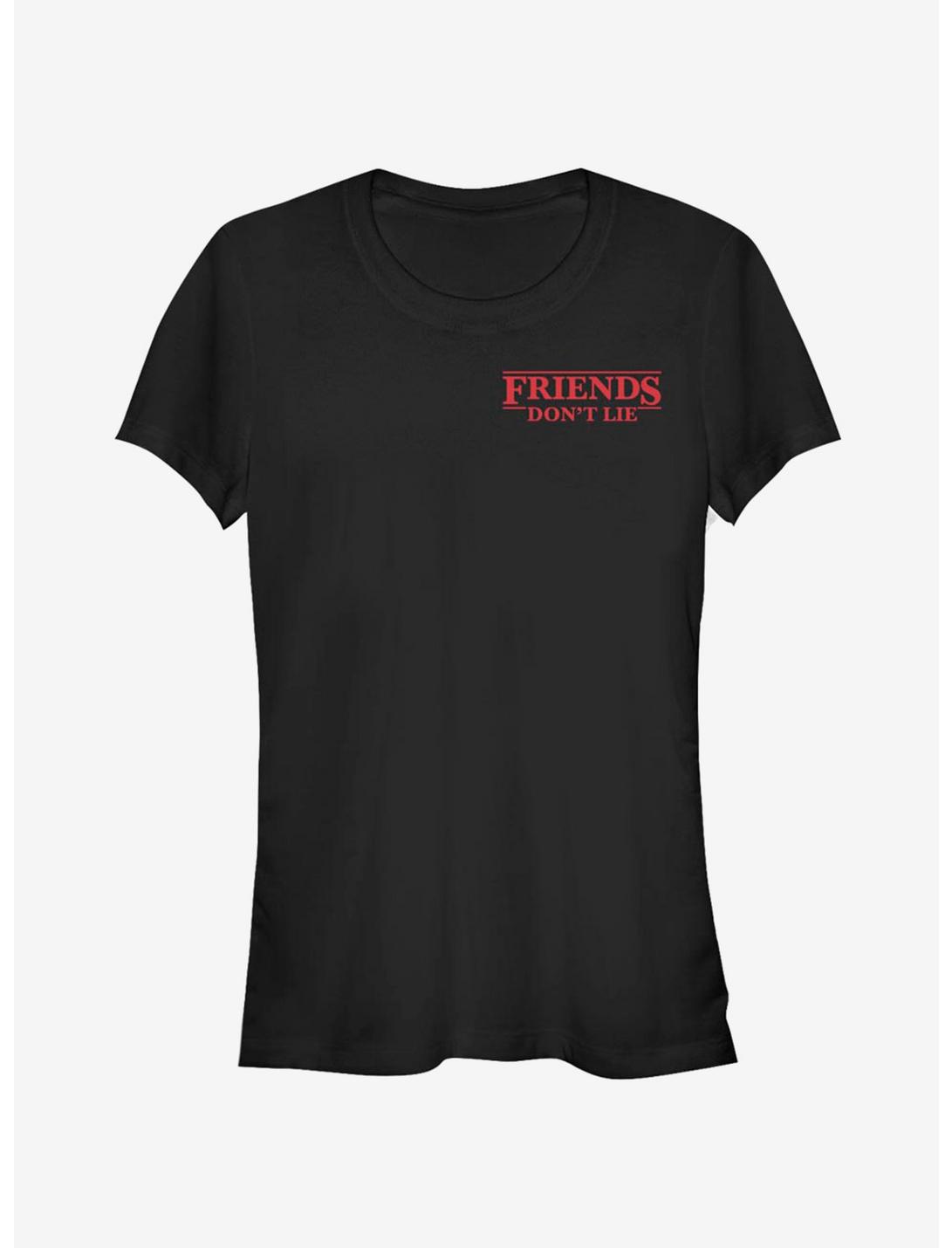 Stranger Things Friends Don't Lie Girls T-Shirt, BLACK, hi-res