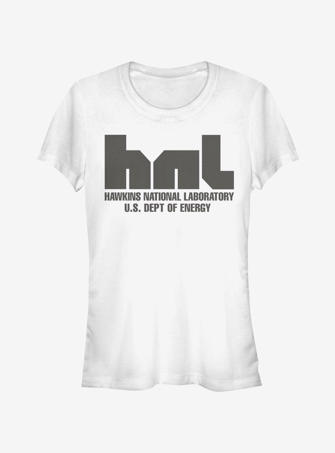 Stranger Things Hawkins National Laboratory Girls T-Shirt, WHITE, hi-res