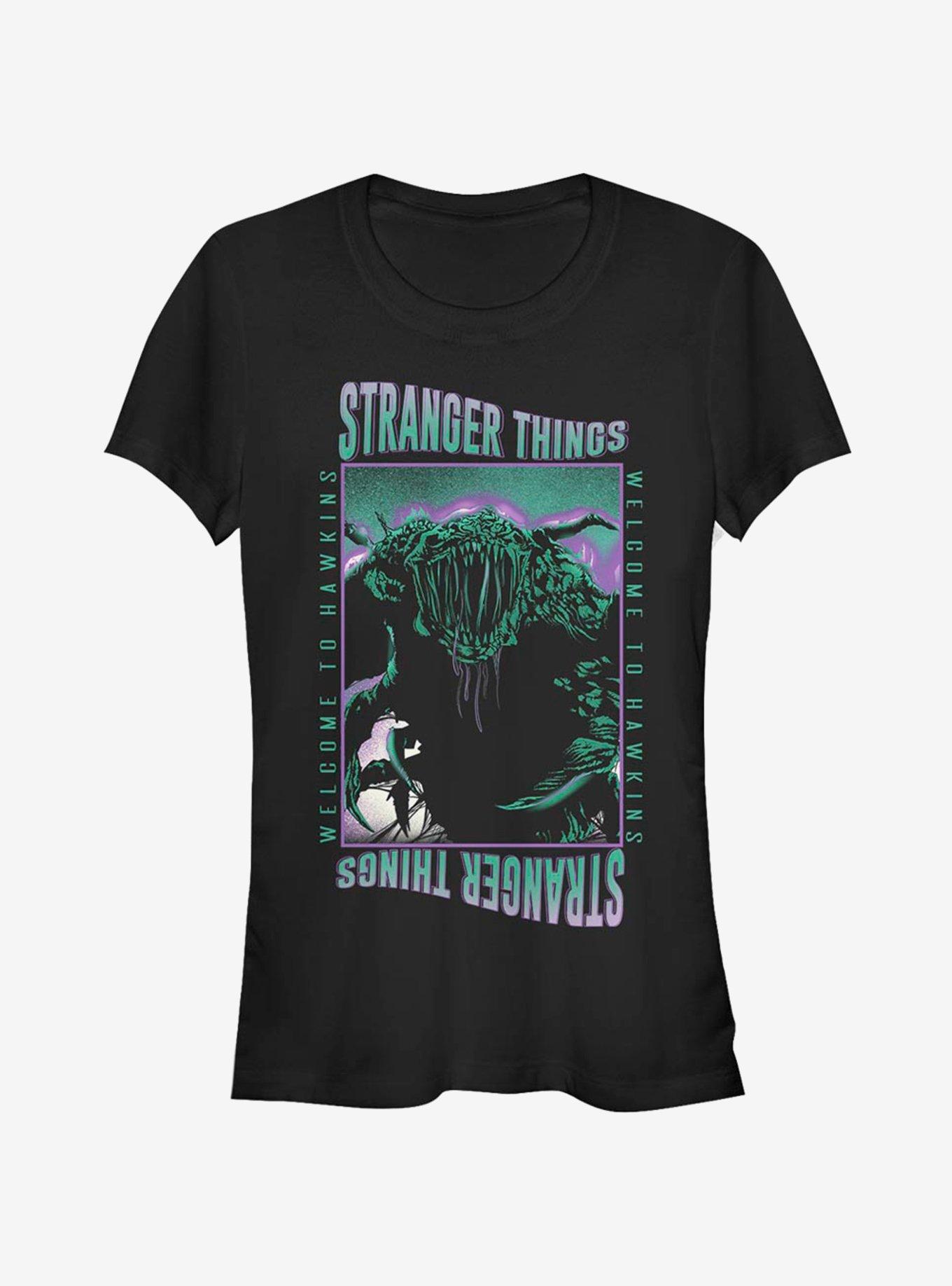 Stranger Things Monster Welcome to Hawkins Girls T-Shirt - BLACK | Hot ...