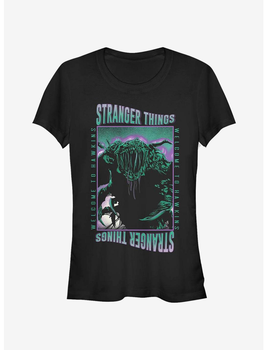 Stranger Things Monster Welcome to Hawkins Girls T-Shirt, BLACK, hi-res