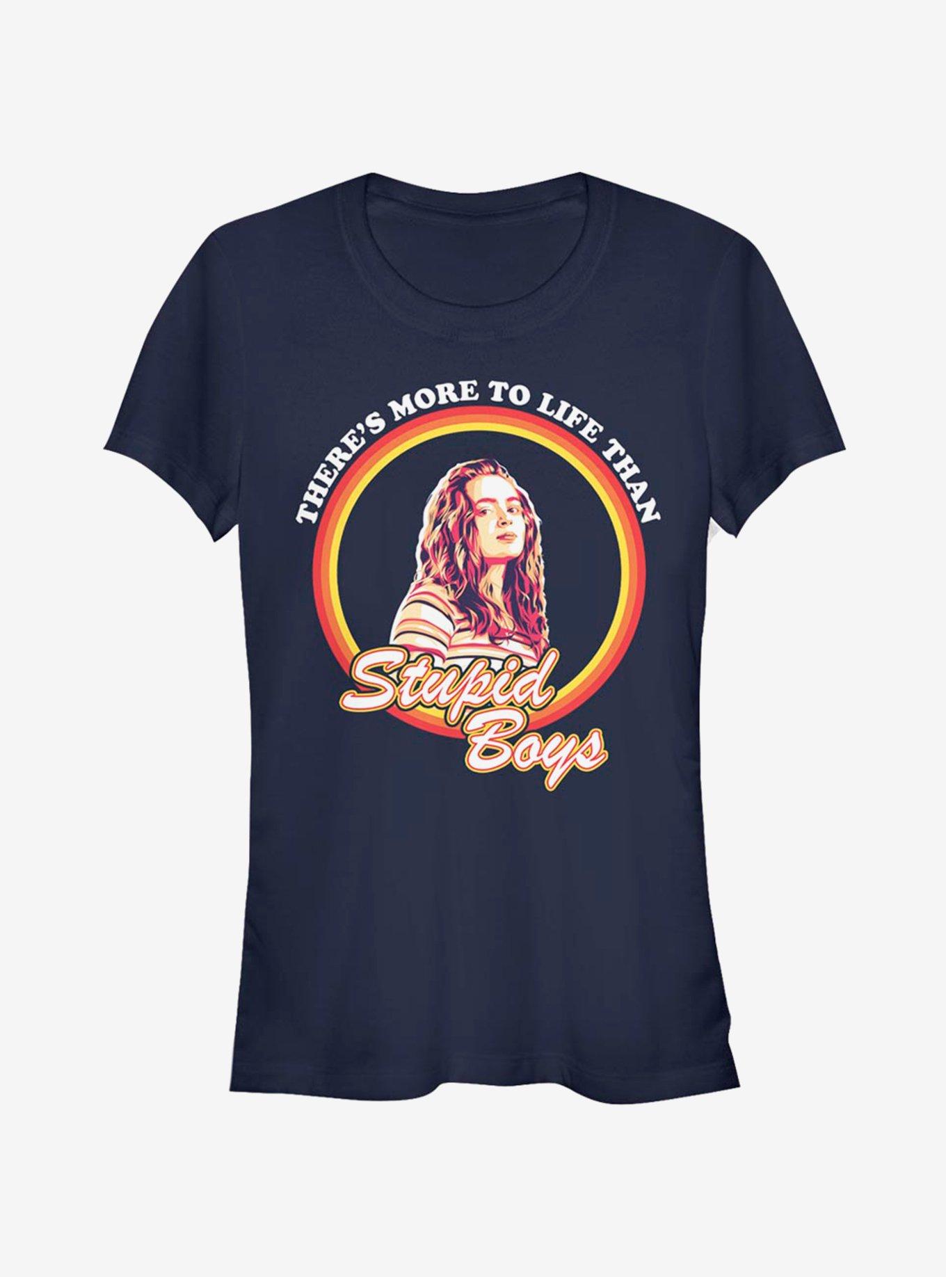 Stranger Things Max Stupid Boys Girls T-Shirt, NAVY, hi-res