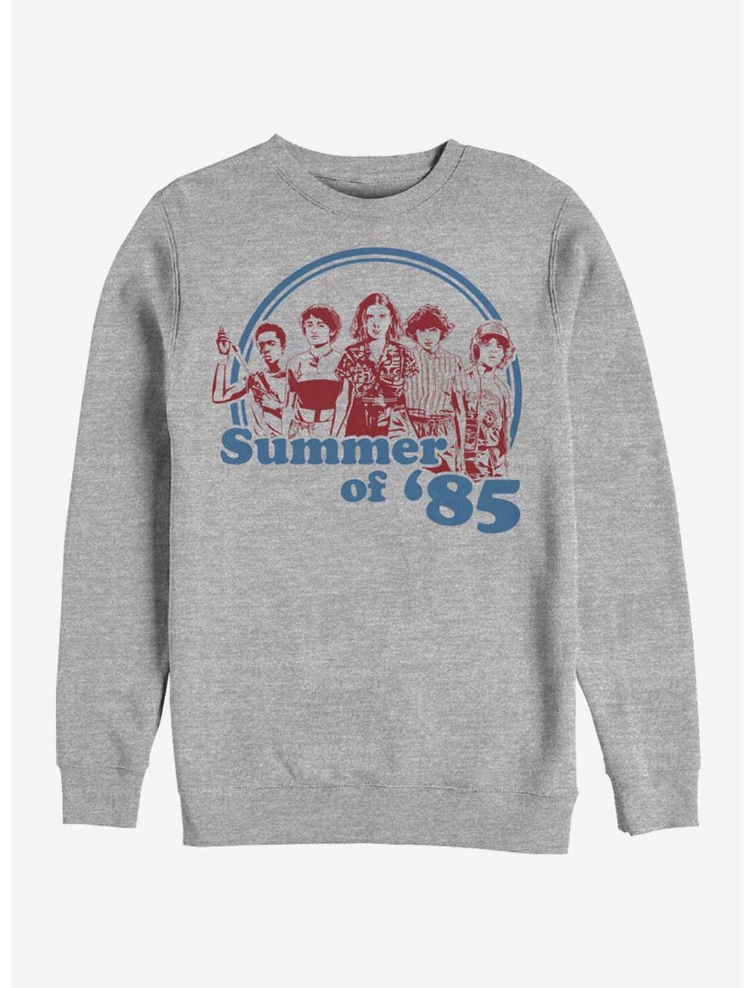 Stranger Things Group Summer of 85 Crew Sweatshirt, ATH HTR, hi-res