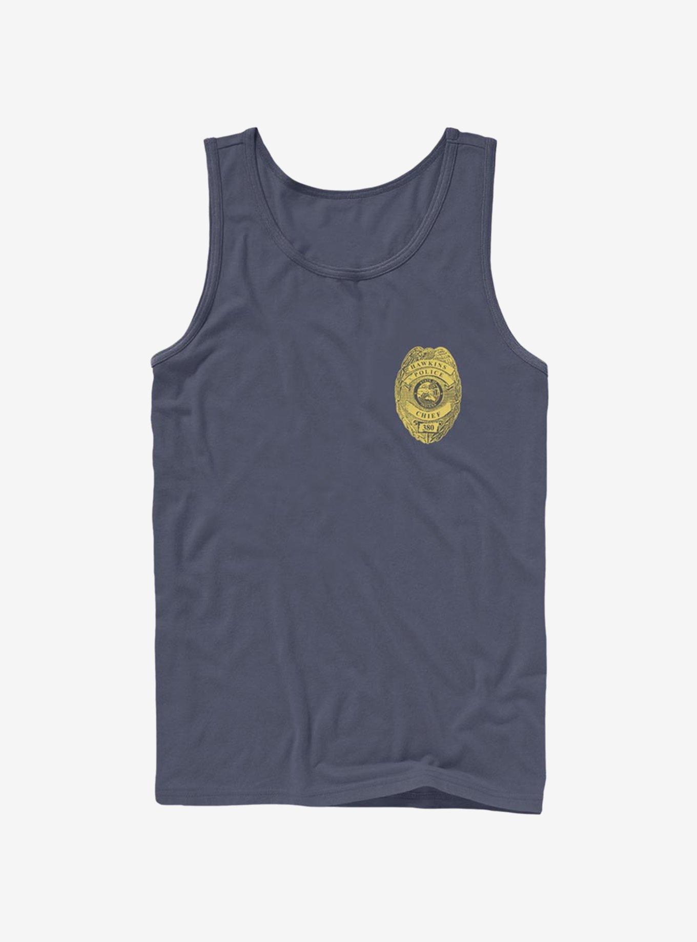 Stranger Things Hawkins Police Badge Tank Top, NAVY, hi-res