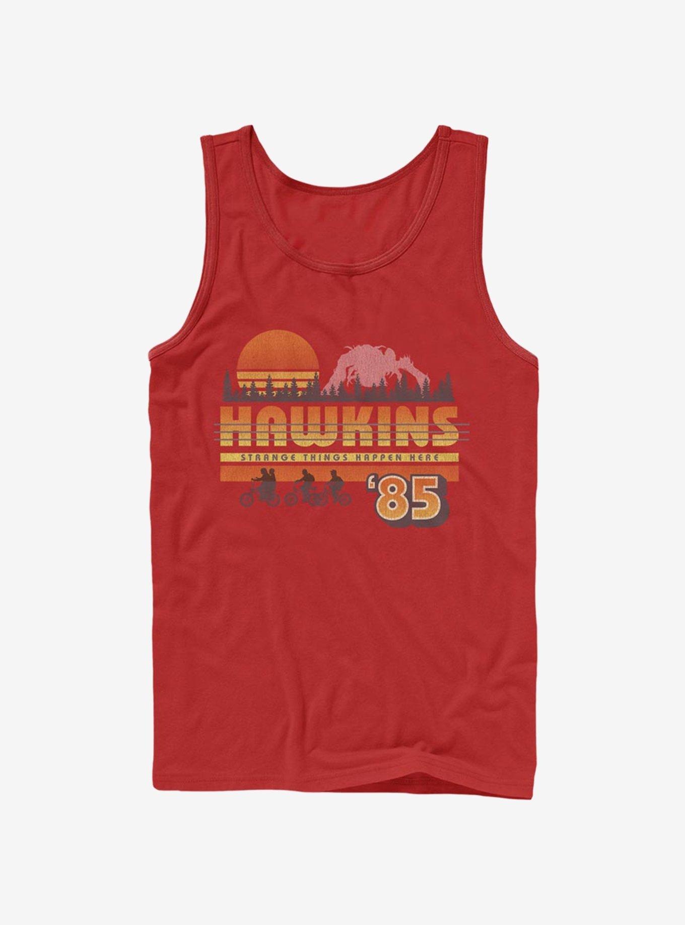 Stranger Things Hawkins Vintage Sunset Tank Top, RED, hi-res