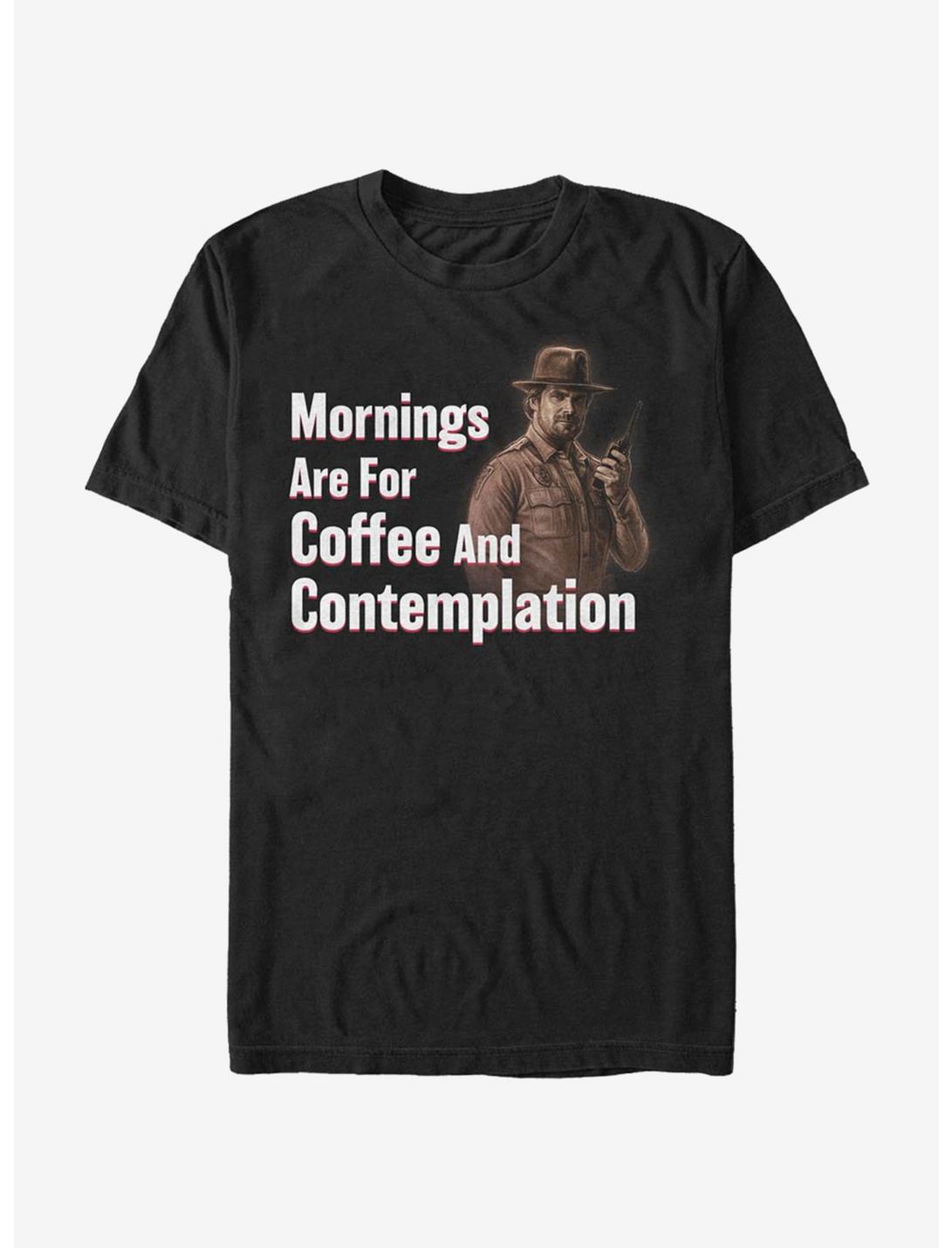 Stranger Things Hopper Coffee And Contemplation T-Shirt, BLACK, hi-res