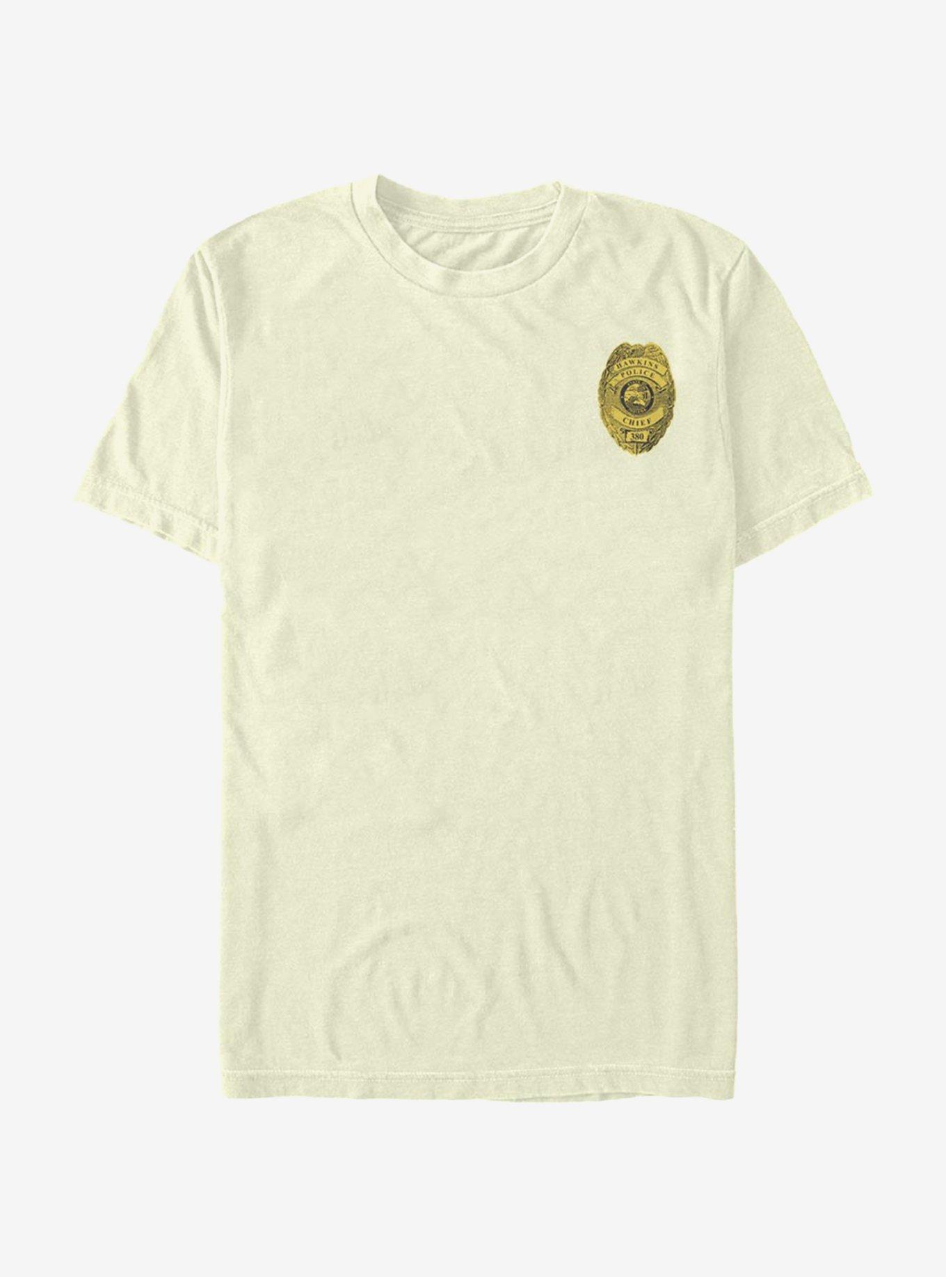 Mens Tee - Hawkins Police Badge - NATURAL, NATURAL, hi-res