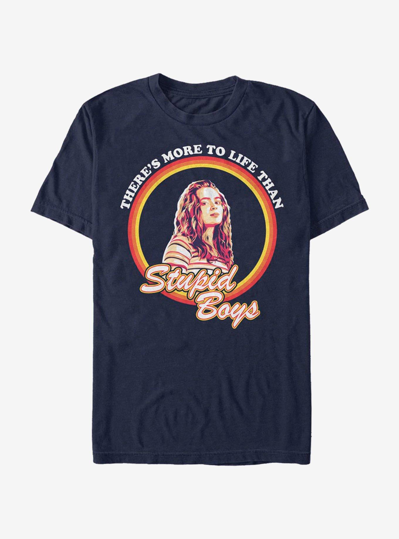 Stranger Things Stupid Boys T-Shirt, NAVY, hi-res