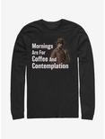 Stranger Things Coffee and Contemplation Hopper Long-Sleeve T-Shirt, BLACK, hi-res