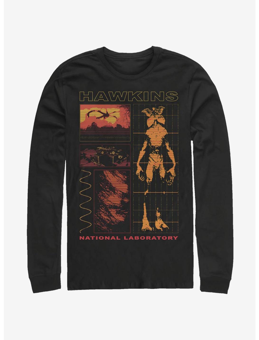 Stranger Things Hawkins Lab Demogorgon Long-Sleeve T-Shirt, BLACK, hi-res