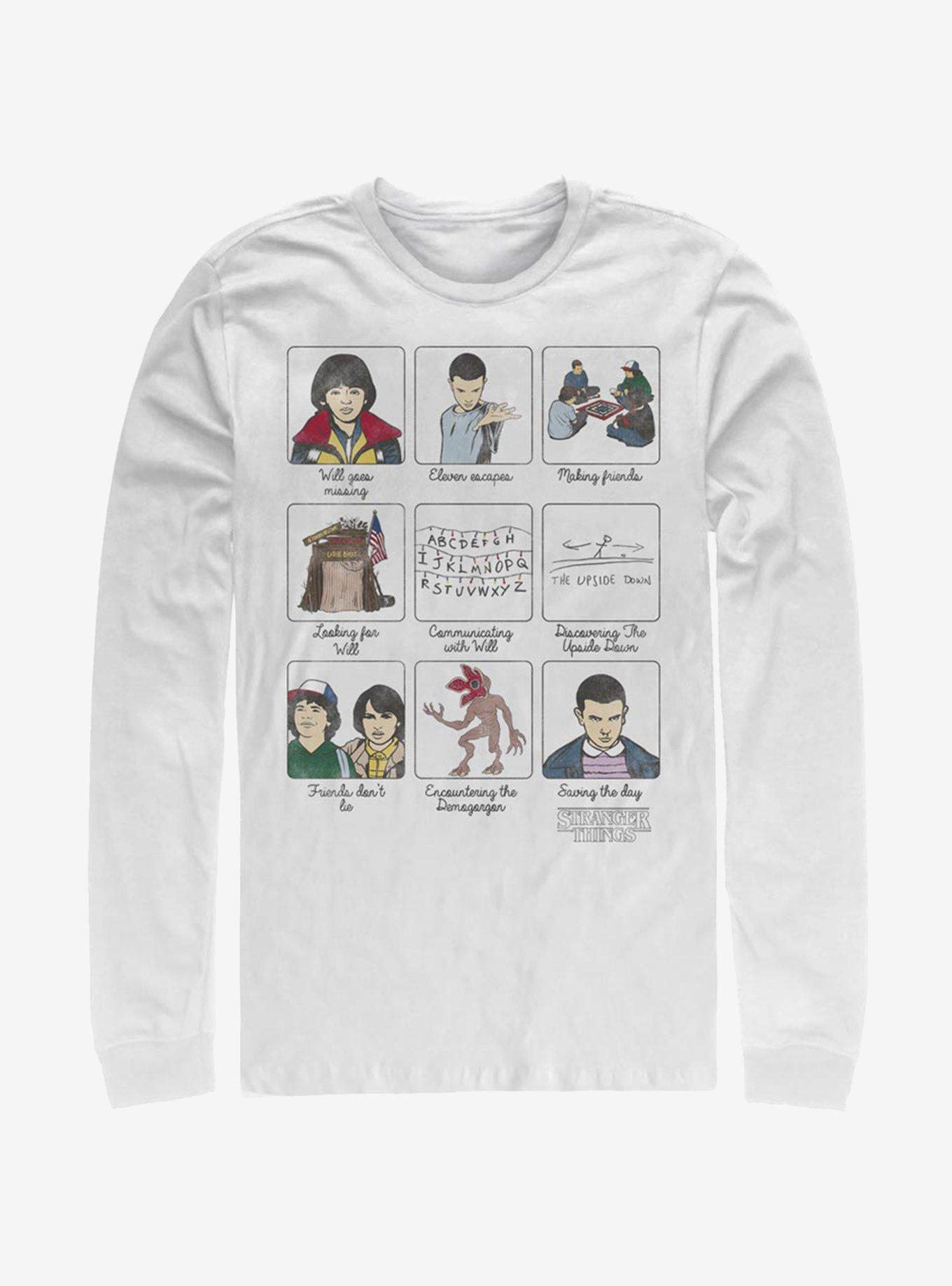 Stranger Things Story Boxes Long-Sleeve T-Shirt, WHITE, hi-res