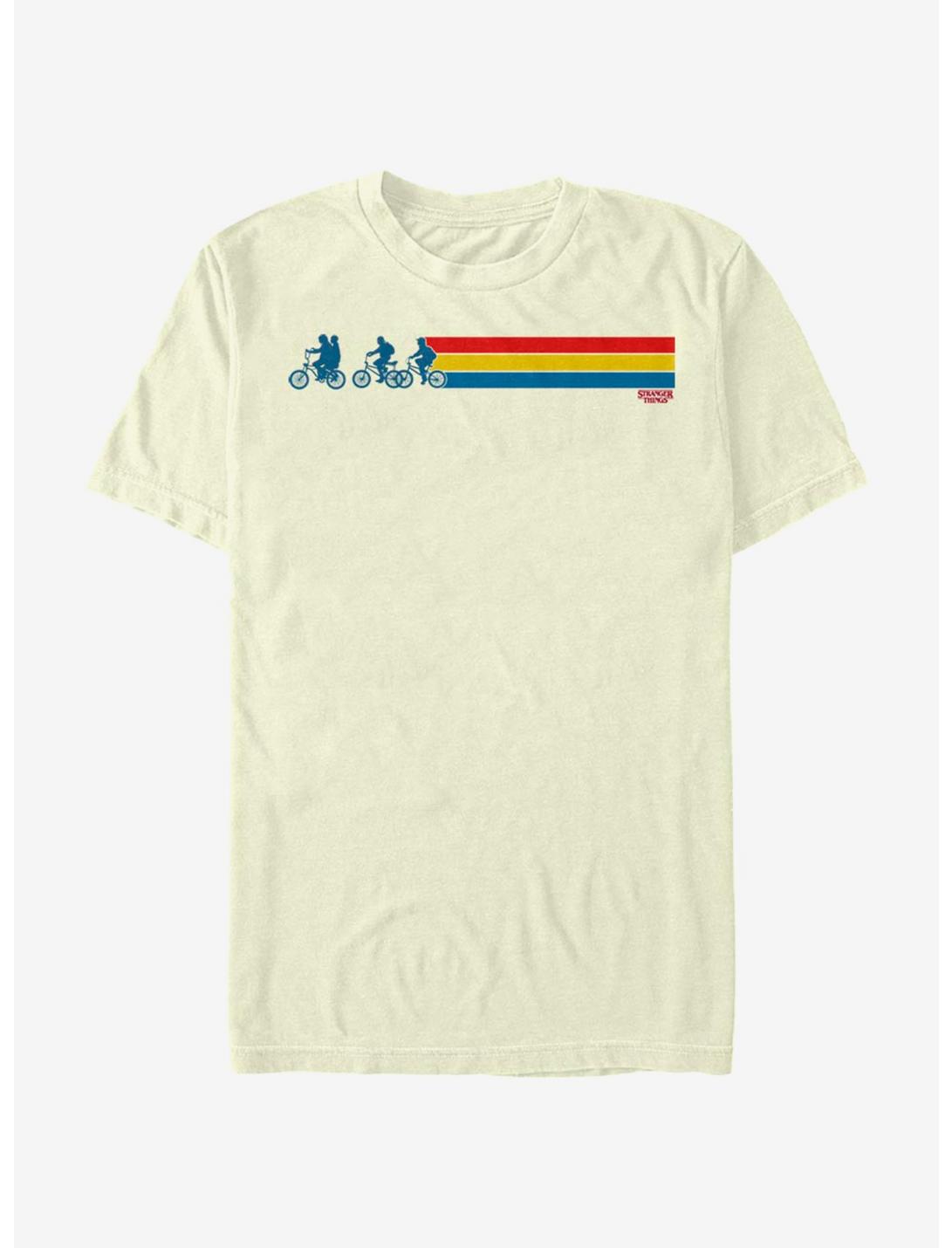 Stranger Things Bikes and Stripes T-Shirt, NATURAL, hi-res