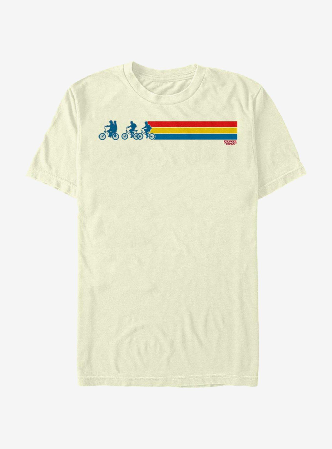 Stranger Things Bikes and Stripes T-Shirt, NATURAL, hi-res