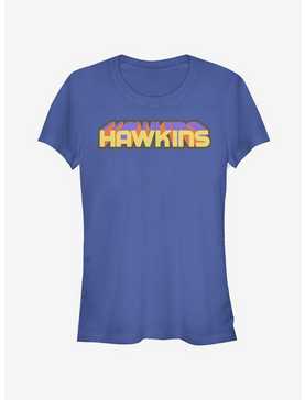Stranger Things Hawkins 3D Text Girls T-Shirt, ROYAL, hi-res
