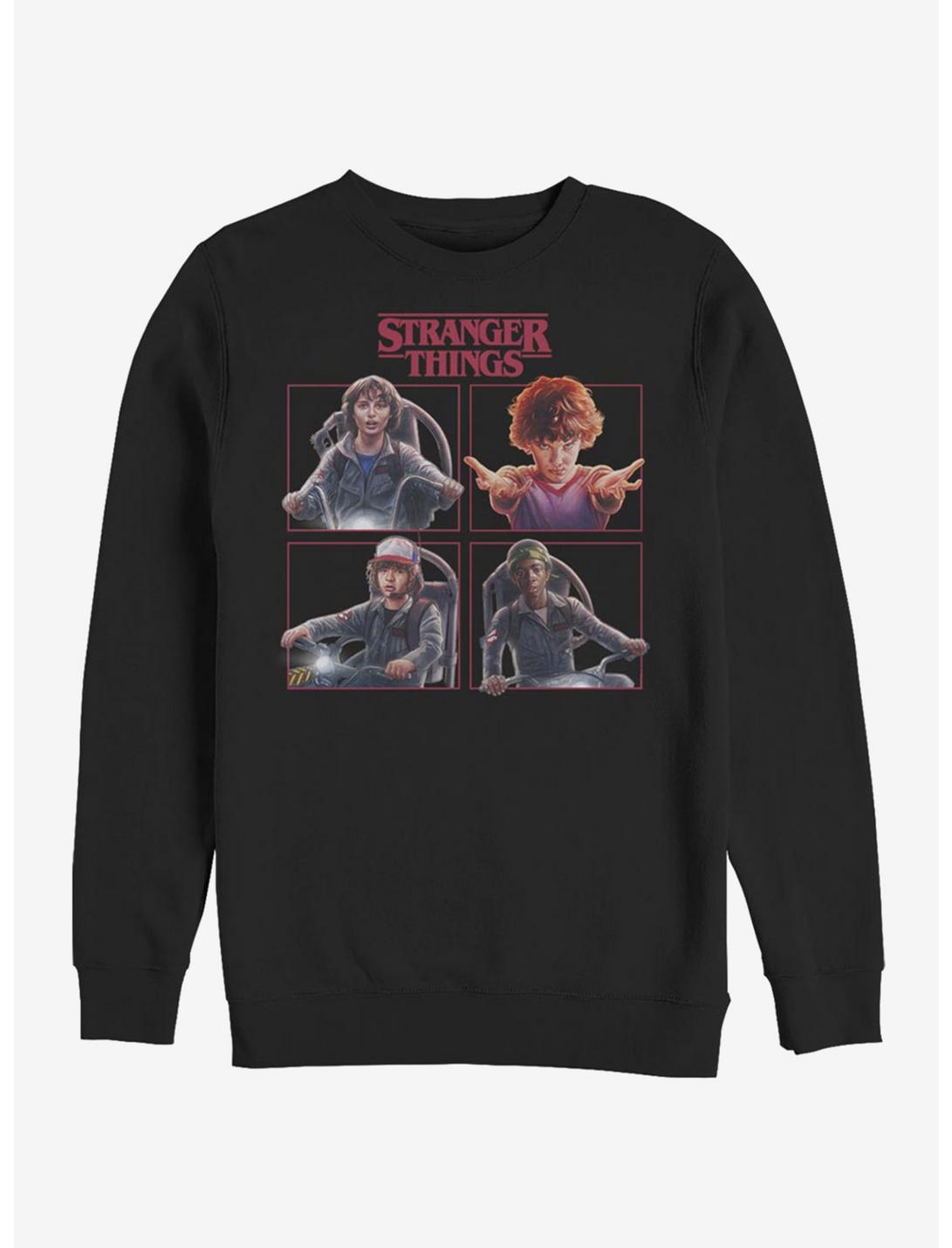 Stranger Things Cast Box Up Crew Sweatshirt, BLACK, hi-res
