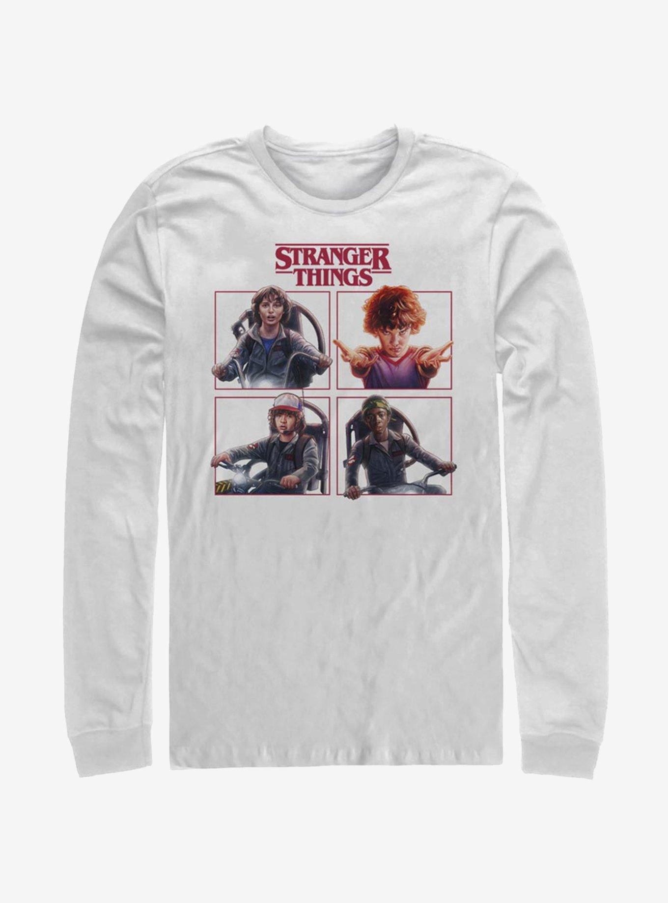 Stranger Things Cast Box Up Long-Sleeve T-Shirt, WHITE, hi-res