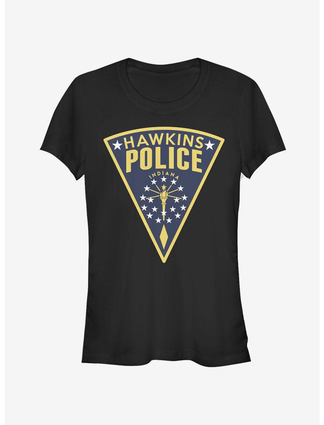Stranger Things Hawkins Police Seal Girls T-Shirt, BLACK, hi-res